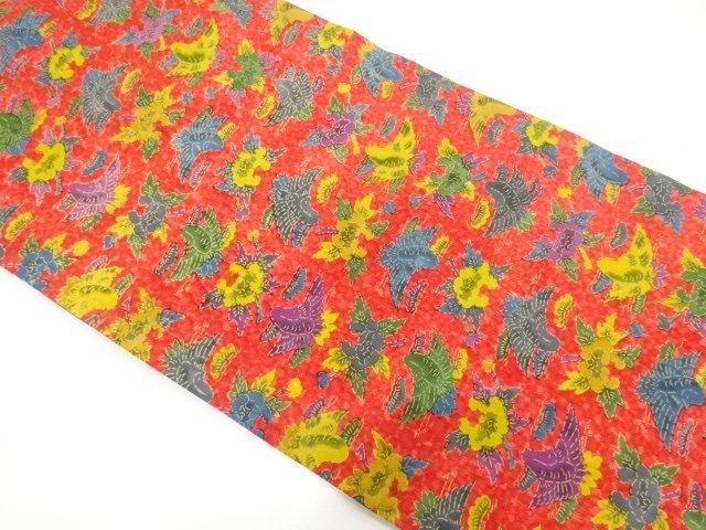 JAPANESE KIMONO / CRANE / FLORAL PATTERN NAGOYA OBI